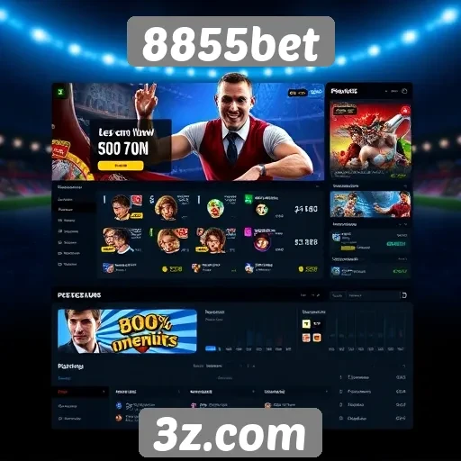 Interface do site 8855bet é intuitiva e acessível